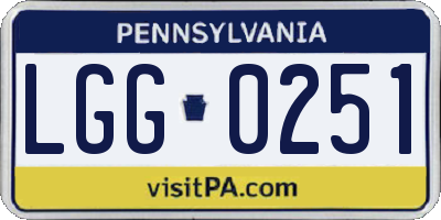 PA license plate LGG0251