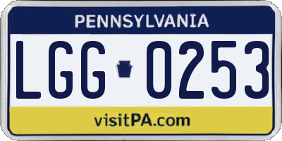 PA license plate LGG0253