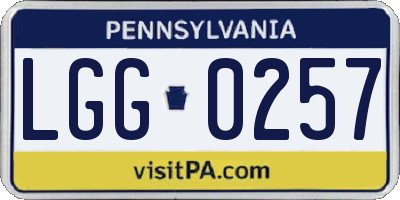 PA license plate LGG0257