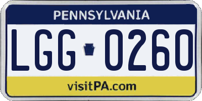 PA license plate LGG0260