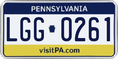 PA license plate LGG0261