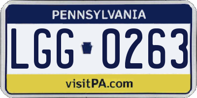 PA license plate LGG0263
