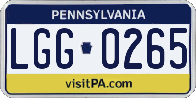 PA license plate LGG0265
