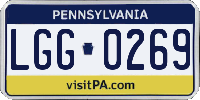 PA license plate LGG0269