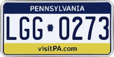 PA license plate LGG0273