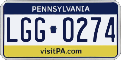 PA license plate LGG0274