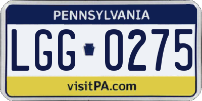 PA license plate LGG0275