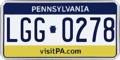 PA license plate LGG0278