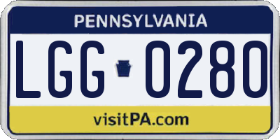 PA license plate LGG0280