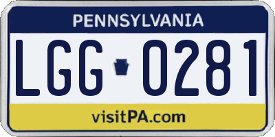 PA license plate LGG0281