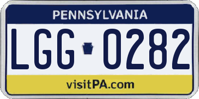 PA license plate LGG0282