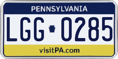 PA license plate LGG0285