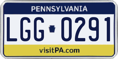 PA license plate LGG0291