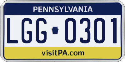 PA license plate LGG0301