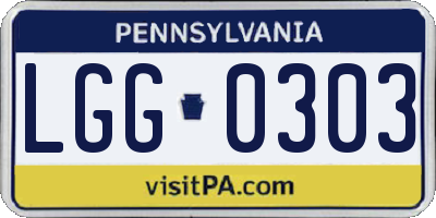 PA license plate LGG0303