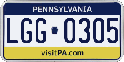 PA license plate LGG0305