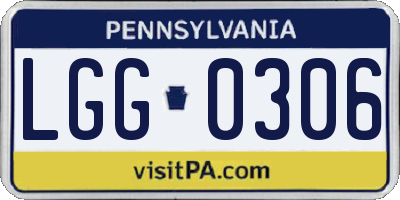PA license plate LGG0306