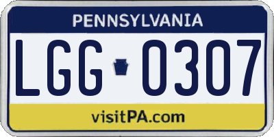 PA license plate LGG0307