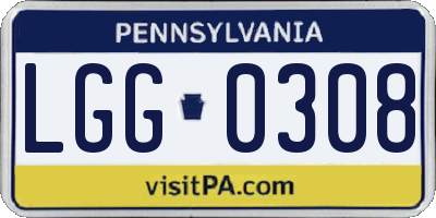 PA license plate LGG0308