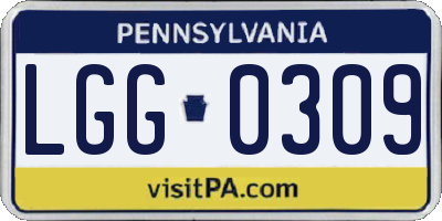 PA license plate LGG0309