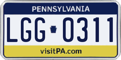 PA license plate LGG0311
