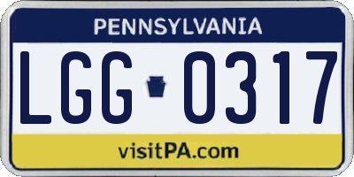 PA license plate LGG0317