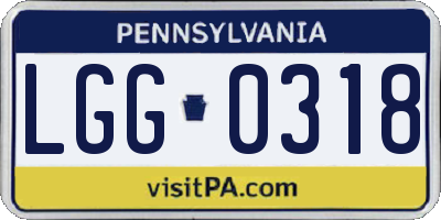 PA license plate LGG0318