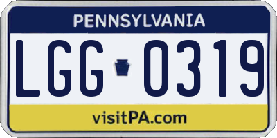 PA license plate LGG0319