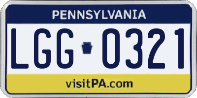 PA license plate LGG0321