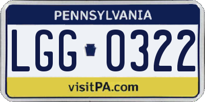PA license plate LGG0322