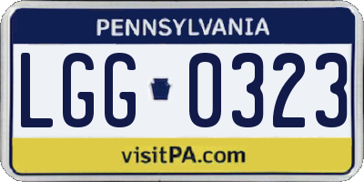 PA license plate LGG0323