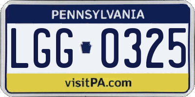 PA license plate LGG0325
