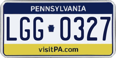 PA license plate LGG0327
