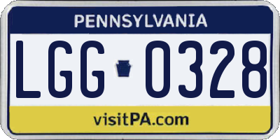 PA license plate LGG0328