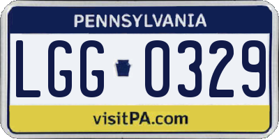 PA license plate LGG0329