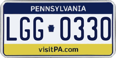 PA license plate LGG0330