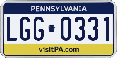 PA license plate LGG0331