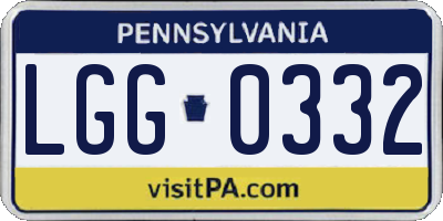 PA license plate LGG0332