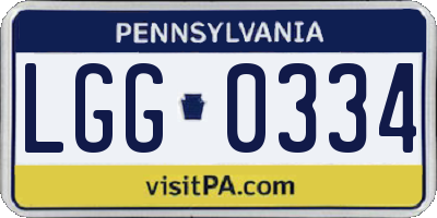PA license plate LGG0334