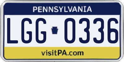 PA license plate LGG0336