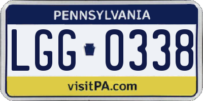 PA license plate LGG0338