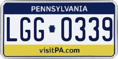 PA license plate LGG0339
