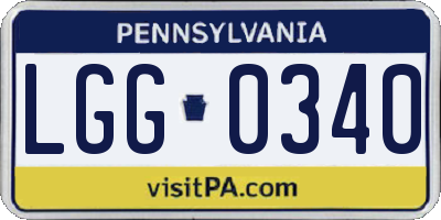PA license plate LGG0340