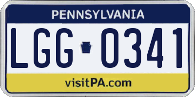 PA license plate LGG0341