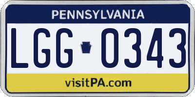 PA license plate LGG0343
