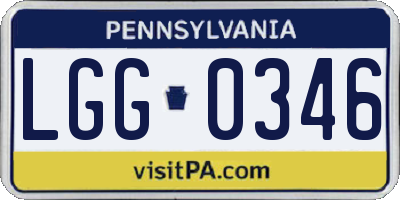 PA license plate LGG0346