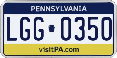 PA license plate LGG0350