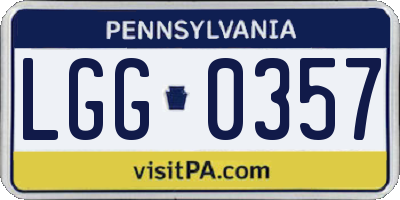 PA license plate LGG0357