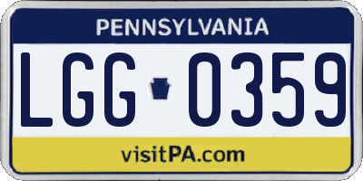PA license plate LGG0359