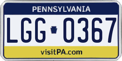 PA license plate LGG0367